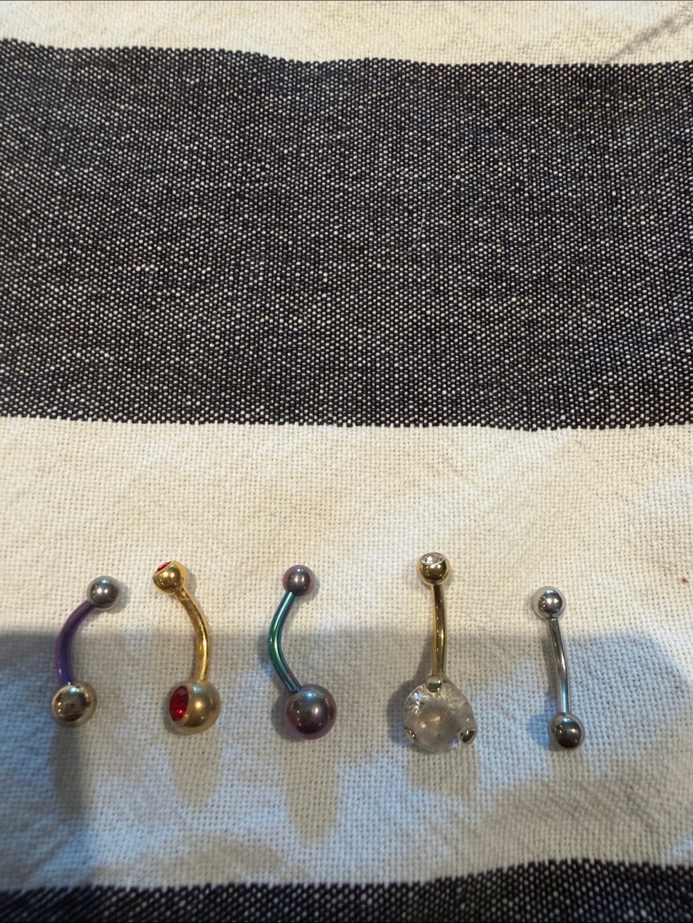 Assorted Curved Barbell Titanium Navel Rings – Multi-Color Set